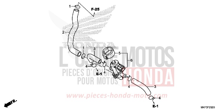 VALVE COMMANDE INJECTION D'AIR de CBR1000RR "Fireblade" MAT BALLISTIC BLACK METALLIC (NHA86) de 2018